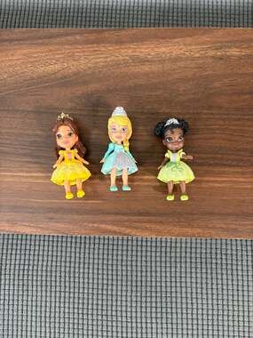 Disney Princess Royal Clips Small Doll Lot of 3 - Belle, Cinderella, Tiana